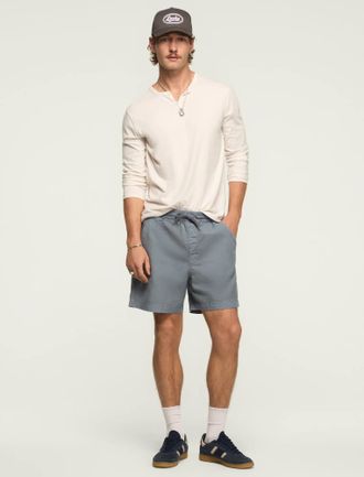 Lucky Brand Mens 6 Inch Linen Pull On Short
