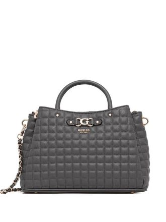 Guess Co logo-plaque quilted tote bag - Grey