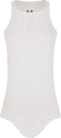 Rick Owens White Round Neck Tank Top