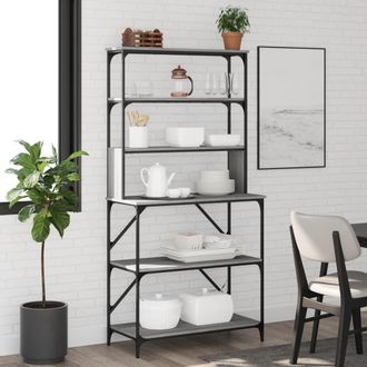 vidaXL Vidaxl - Estanter&iacute;a Cocina 6 Niveles Madera Gris Sonoma 90x40x180 Cm