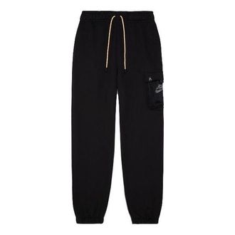 Air Jordan Jumpman Solid Color Mesh Big Pocket Breathable Lacing Sports Pants Black DM1401-010