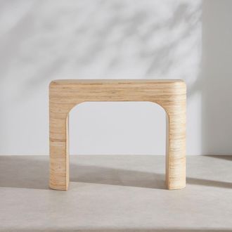 Maisons du monde Consola de madera de mango y ratán 110 cm