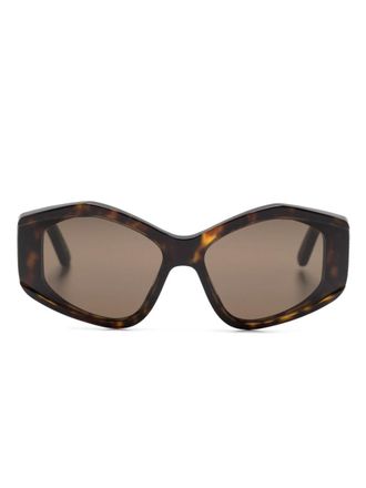 Balenciaga Occhiali da sole cat-eye con stampa - Marrone