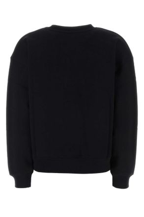 Maison Kitsun&eacute; Womens Black Cotton Sweatshirt Exterior: Felpe