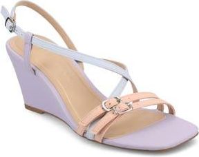 Journee Collection Clinne Wedge Sandal in Purple Multi at Nordstrom Rack, Size 9.5