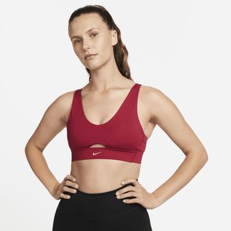 Nike Indy Plunge Cutout Padded sport-bh met medium ondersteuning - Rood