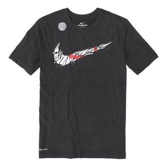 Nike Dri-Fit Big Swoosh Basketball s T Mens Black BQ3658-010