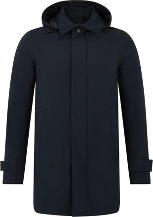 Herno Long Windbreaker Jacket - male - Herno - Single-Breasted Coats - Blue - 3XL - Coats