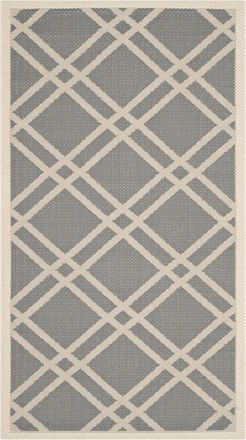 Safavieh Alfombra enrejado de polipropileno gris/beige, 122 x 170 cm