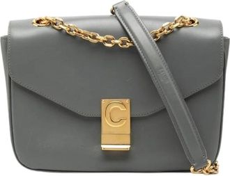 Celine Pre-owned Vintage Crossbody Bag - Dames - Vintage Schoudertas - Grijs - ONE Size - Leer - Vintage