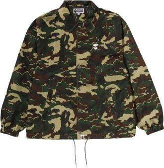 A Bathing Ape Glitch Woodland Camo Coach Jacket Green 1M30-140-303-GREEN