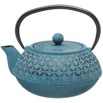 Secret de Gourmet Tetera Flor Azul 1l - Tetera De Flor Azul 1l, Acero Inoxidable, Hierro Fundido, Dimensiones L. 17.5 X L. 15.5 X H. 17.5 Cm - Sg Secret De Gourmet