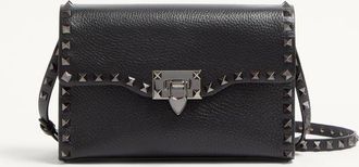 Valentino Garavani Small Rockstud Grainy Calfskin Crossbody Bag Wo