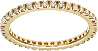 Jewelco London 9ct Gold 0.36ct Diamond Micro Bead 4 Claw Eternity Ring 1.5mm - PR1AXL0279Y