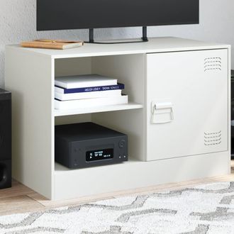 vidaXL Mueble Para Tv De Acero Blanco 67x39x44 Cm Vidaxl