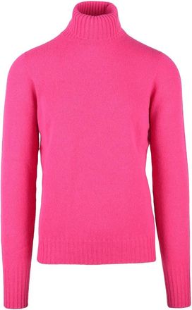 Drumohr High Neck Sweater Merino Wool - Fuchsia