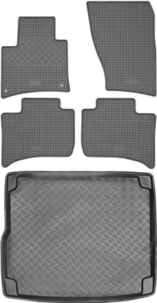 OEM Volkswagen Touareg Ii Suv De 2010-2012 Set - Alfombrillas De Goma Para Coche + Alfombrilla Para Maletero
