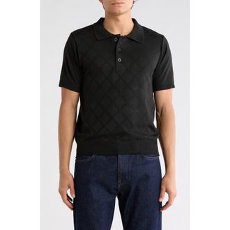 Tom Baine Knit Polo Sweater in Black at Nordstrom Rack, Size Xx-Large