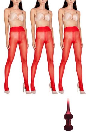 Lechery 3-Pack Glossy Colored Fashion Sheer Tights for Women at Nordstrom, Size Small