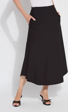 Lyssé Drapey Ponte A-Line Midi Skirt