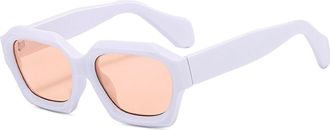 Generic Mens Vacation Outdoor Sunglasses Small Frame Womens Commuter Sports Sun Glasses(White)