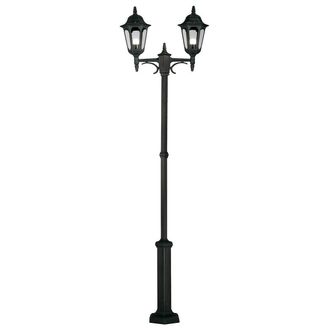 Netlighting Parish 2 Light Twin Outdoor Post Lantern Black IP44 E27