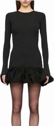 Clea Cosette Knit Mini Dress In Black