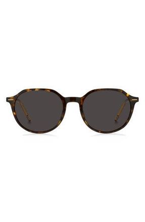 BOSS 51mm Round Geometric Sunglasses in Havana at Nordstrom Rack