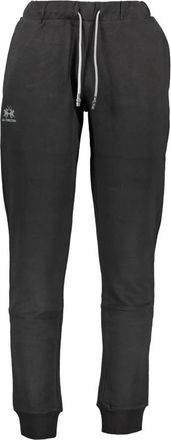 La Martina Sportieve Zwarte Herenbroek met Elastische Taille - Heren - Sweatpants - Zwart - 2XL - Broeken