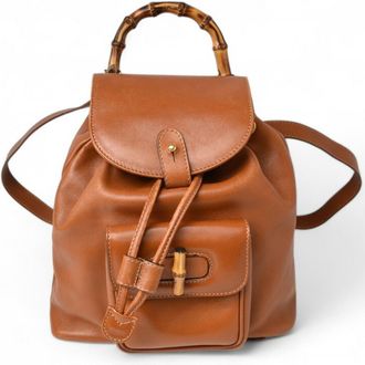 Gucci Brown Leather Backpack (Pre-Owned)