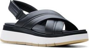 Clarks Tuscan Crisscross Slingback Sandal in Black Leather at Nordstrom Rack, Size 8.5