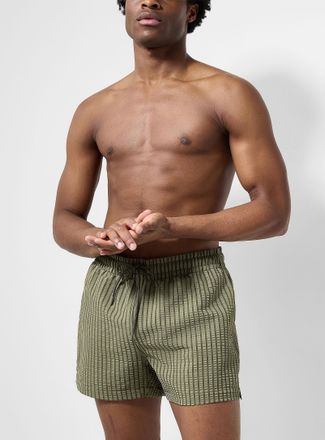 Simons Mens Monochrome stripe seersucker swim short