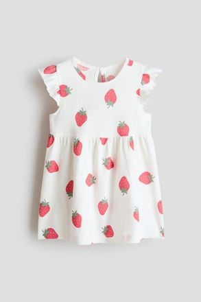 H&M Cotton Dress in White/strawberries at Nordstrom, Size 12M