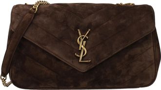 Saint Laurent Loulou Damens Umh&auml;ngetasche Wildleder Braun/Kaffee