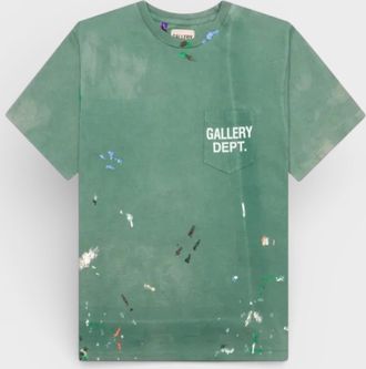 Gallery Dept. Mens. Hand-Painted Vintage Logo Tee Green Cotton - Size 2XL
