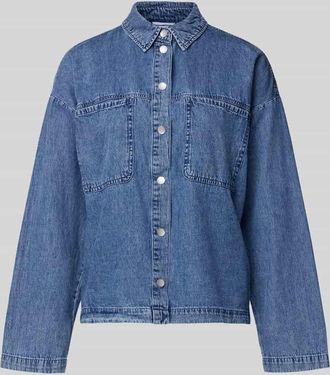 Noisy May Oversized Hemdbluse in Denim-Optik Modell Enza in Jeansblau, Gr&ouml;&szlig;e XL