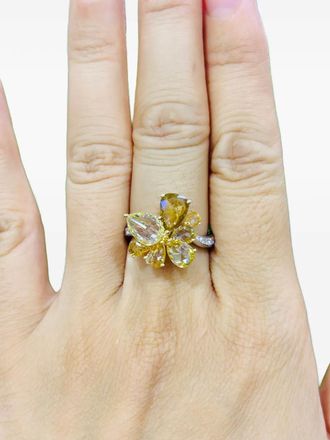 HYT Jewelry 18kt geel- en witgouden ring met diamant - Zilver