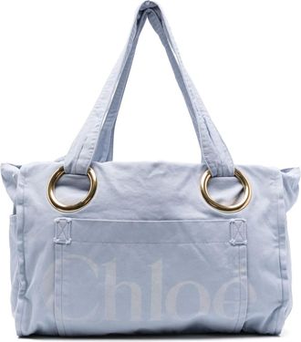 Chloé Borsa tote Plage grande - Blu