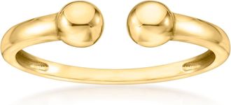 Ross-Simons Italian 14kt Yellow Gold Double-Bead Open Ring