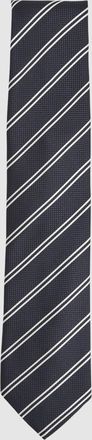 Reiss Navy Silk Blend Stripe Tie