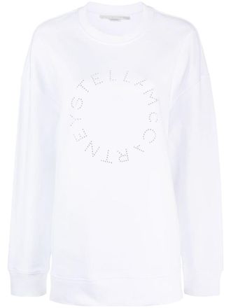 Stella McCartney White Rhinestone-embellished Logo Sweatshirt