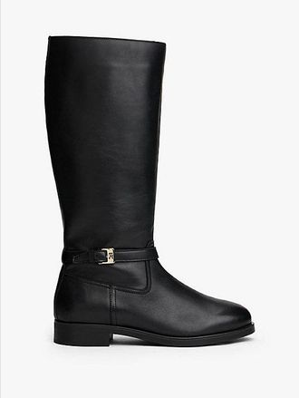 Tommy Hilfiger Botas de montar de piel con monograma TH