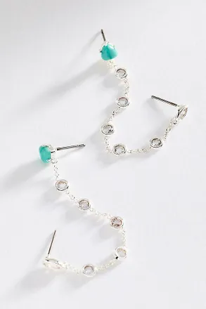 Ettika Double Piercing Turquoise Earrings