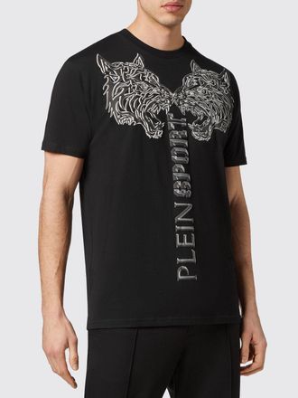 Plein Sport T-shirt in cotone con stampa grafica e logo a contrasto