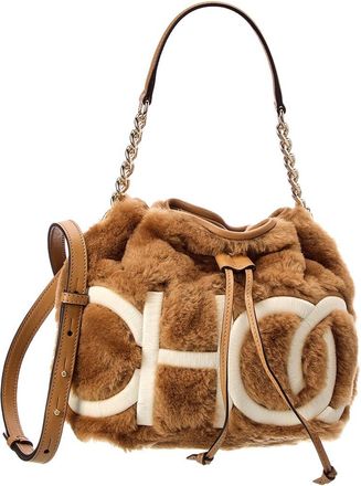 Jimmy Choo London Juno Shearling & Leather Bucket Bag