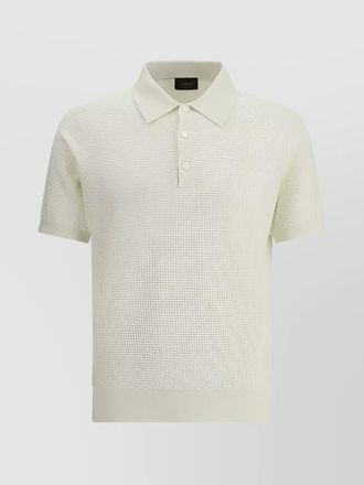 Brioni woven pattern polo shirt