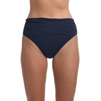 La Blanca Island Goddess Mid Waist Sash Band Swim Bottom In Indigo