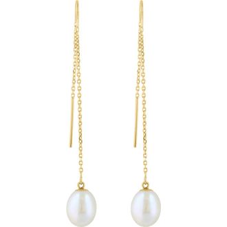 Effy Freshwater Pearl Threader Drop Earrings in White at Nordstrom Rack
