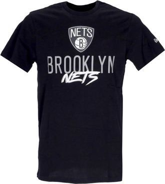 New Era New Era, T-Shirts, male, Black, Size: XL NBA Script Tee Black/White