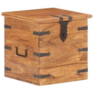 Berkfield Home Chest 40x40x40 cm Solid Acacia Wood in Brown | Size: 40 x 40 x 40 cm